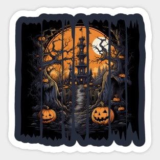 Halloween Night at the Haunted House Sticker